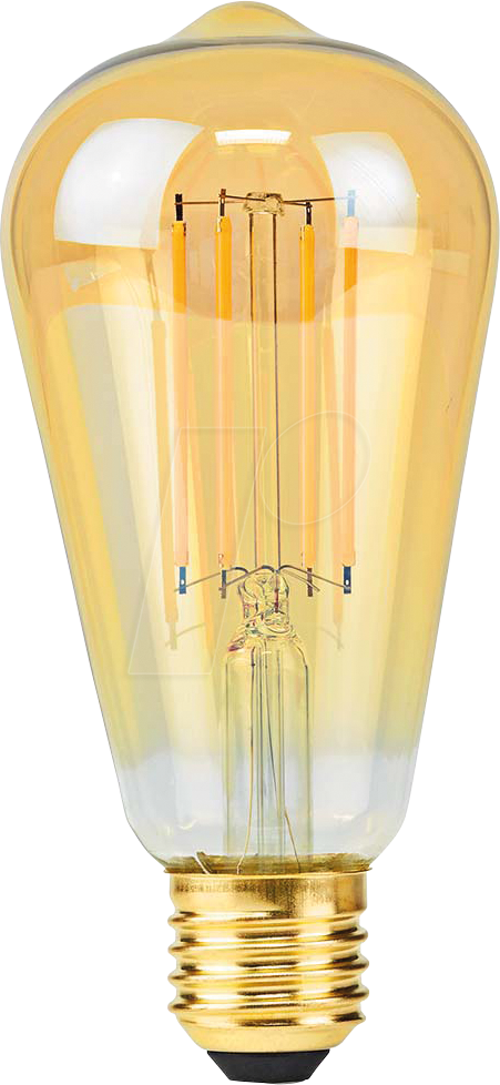 N LBDE27ST64GD1 - LED Filament Lampe E27, 4,9 W, 470 lm, 2100 K, Dimmbar von Nedis