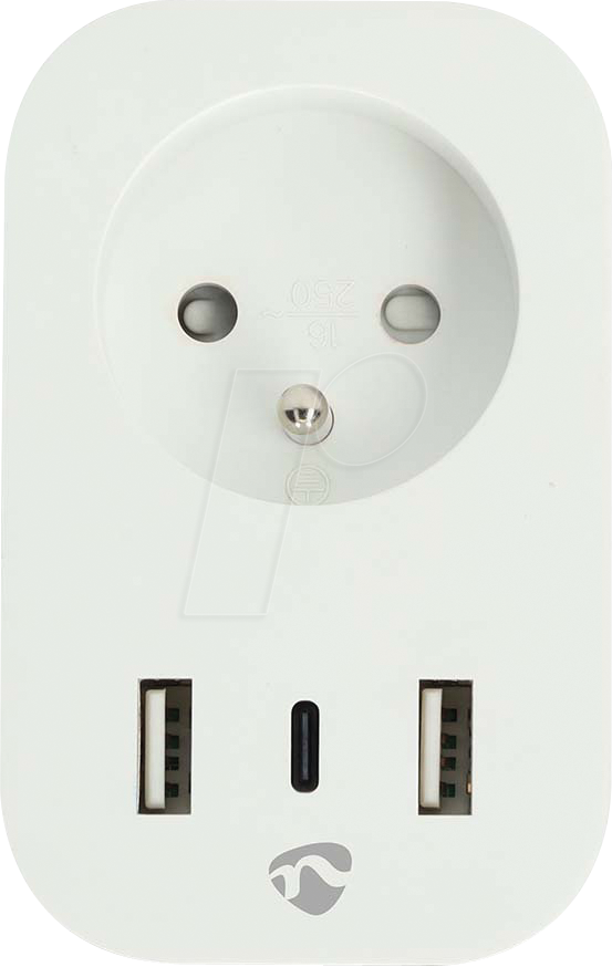 N WIFIP151EWT - Schaltbare WLAN Steckdose, mit USB, FR-Version von Nedis