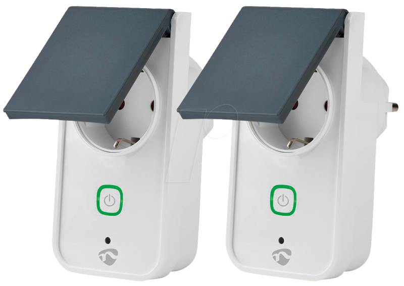 N WIFIPO120FWT-2 - Schaltbare WLAN-Steckdose, Outdoor, Leistungsmessung, 2 Stück von Nedis