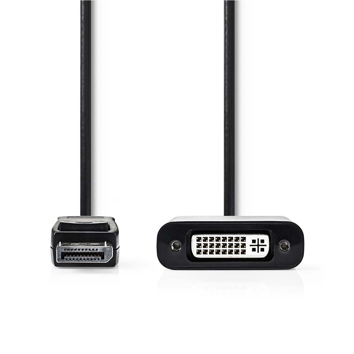 Nedis 0,2 m DisplayPort - DVI-Kabel, Schwarz [DisplayPort-Stecker - DVI-D 24+1p Buchse] von Nedis