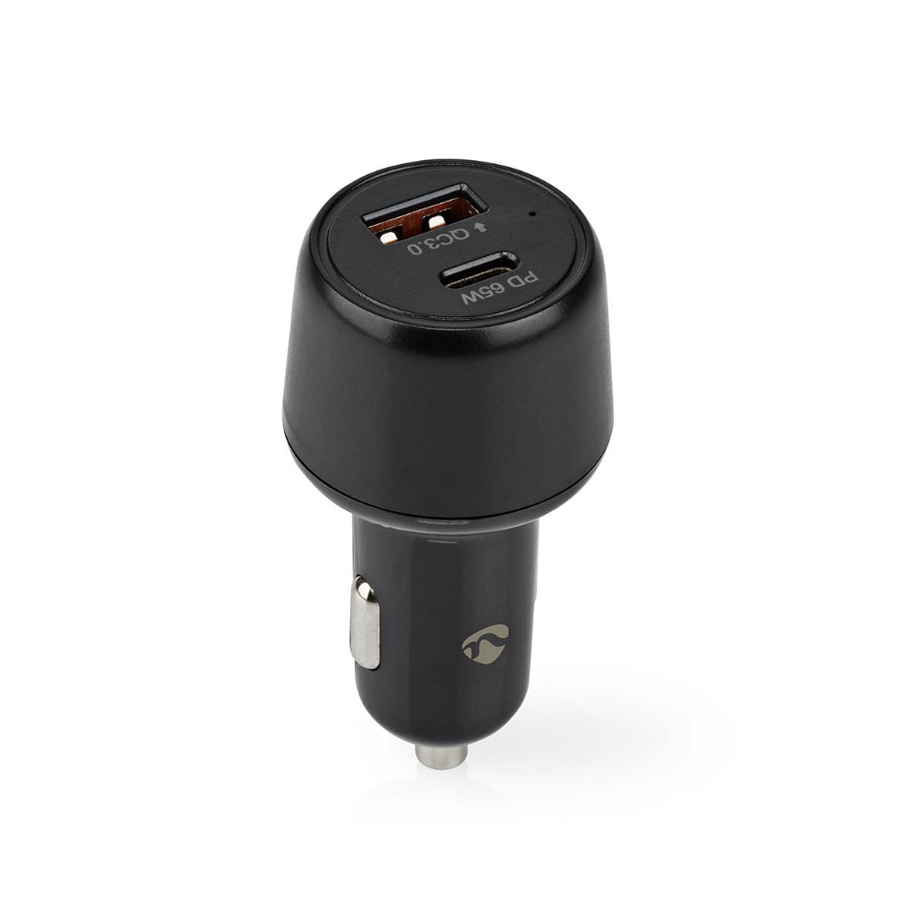 Nedis Auto-Ladegerät 65 W 2.0 3.0 3.25 A - Anzahl der Ausgänge: 2, Port Type: USB-A / USB-C™, Automatische Spannungswahl von Nedis