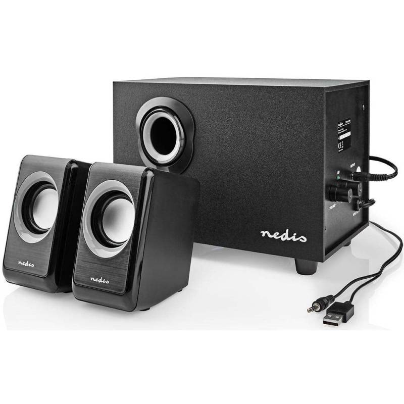 Nedis CSPR10021BK 2.1 Stereo Speaker System for PC (Mini-Jack/USB) von Nedis