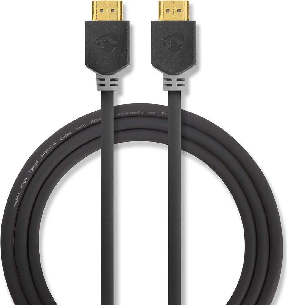 Nedis CVBW35000BK30. Kabellänge: 3 m, Anschluss 1: HDMI Typ A (Standard), Steckverbinder 1 Geschlecht: Männlich, Anschluss 2: HDMI Typ A (Standard), Steckverbinder 2 Geschlecht: Männlich, Beschichtung Steckerkontakte: Gold, Datenübertragungsrate: 48 Gbit/s, Audio Return Channel (ARC), Produktfarbe: Anthrazit (CVBW35000BK30) von Nedis