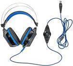 Nedis GHST500BK - Headset - 7.1-Kanal - ohrumschließend - kabelgebunden - USB - Schwarz, Blau (GHST500BK) von Nedis