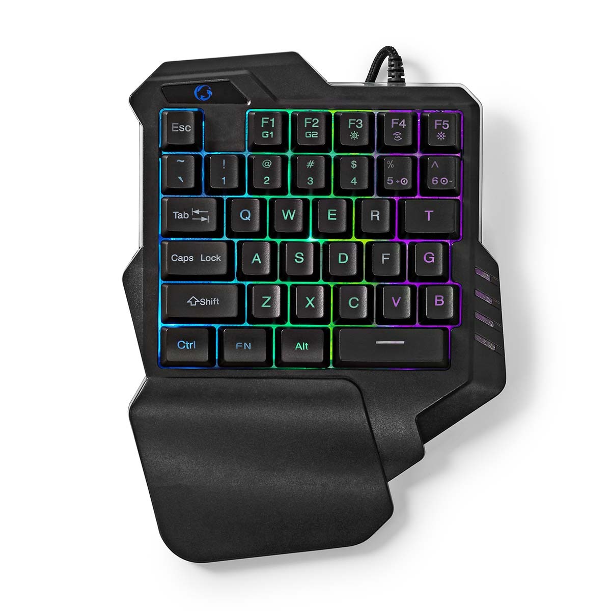 Nedis Gaming Einhand Tastatur kabelgebundene Einhand-Tastatur mit RGB-Beleuchtung von Nedis