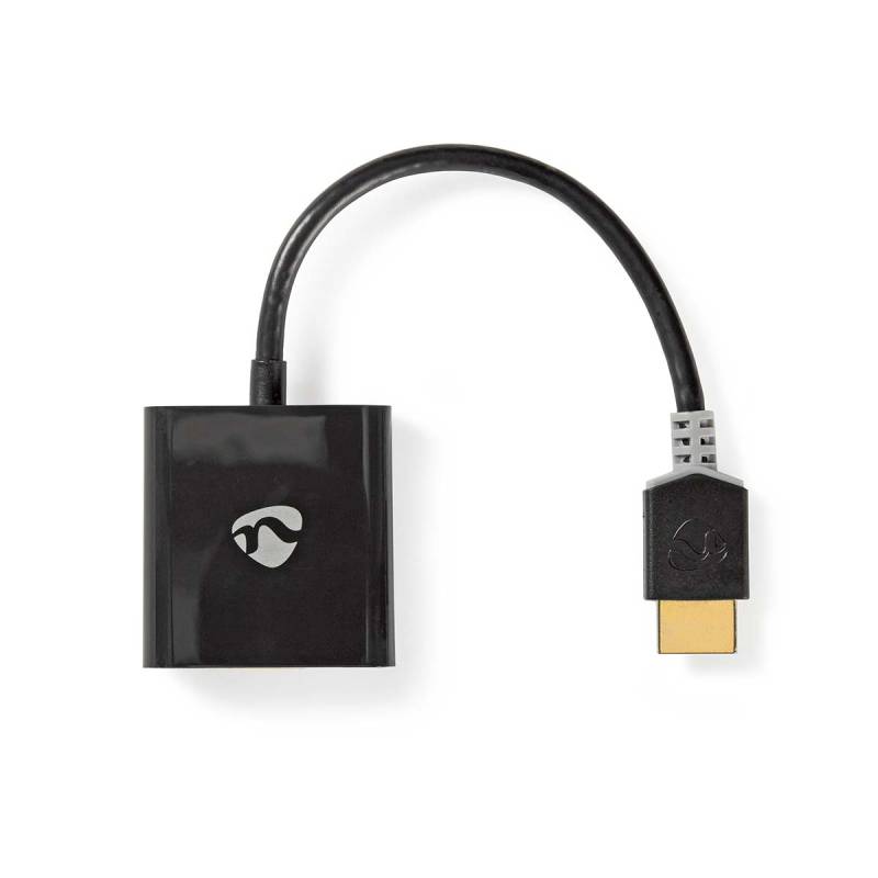 Nedis HDMI™ -Kabel | HDMI™ Stecker | VGA Buchse / 3.5 mm Buchse | 1080p | Vergoldet | 0.20 m | Gerade | PVC | Anthrazit | Verpackung mit Sichtfenster von Nedis