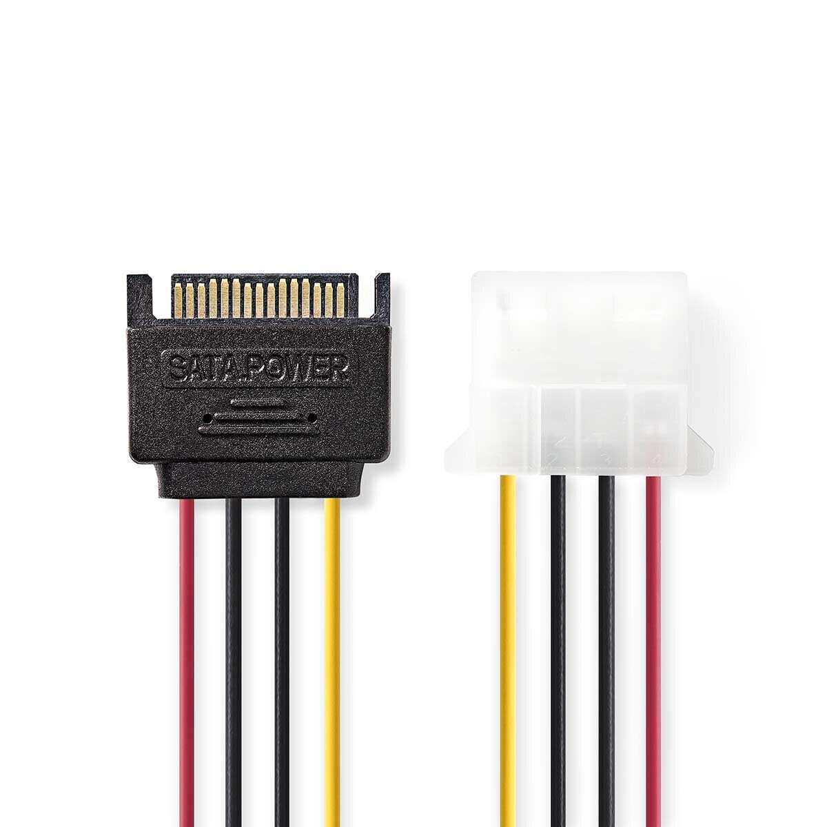 Nedis Interne Stromkabel | SATA 15-Pin Stecker | Molex Buchse | Vergoldet | 0.15 m | rund | PVC | Mehrfarbig | Plastikbeutel von Nedis