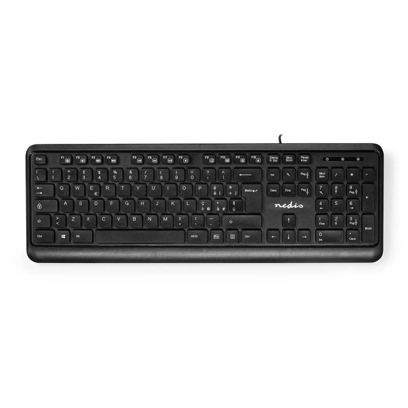 Nedis Kabelgebundenes Keyboard US-Layout (US-English) - USB-A | QWERTY |Numerische Tastatur von Nedis