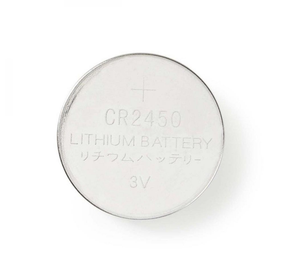 Nedis Lithium-Knopfzellenbatterie CR2450, 3 V, 5 Stück, Blister Knopfzelle von Nedis