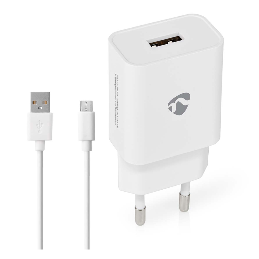 Nedis Netzladegerät 12 W 1x 2.1 A A - Anzahl der Ausgänge: 1, USB-A, Micro USB (Lose) Kabel, Single Voltage Output, weiß von Nedis