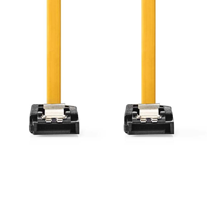 Nedis SATA Kabel | 6 Gbps | SATA 7-Pin-Buchse|SATA 7-Pin-Buchse - Vernickelt | 1.00 m | Flach | PVC | Gelb | Box von Nedis