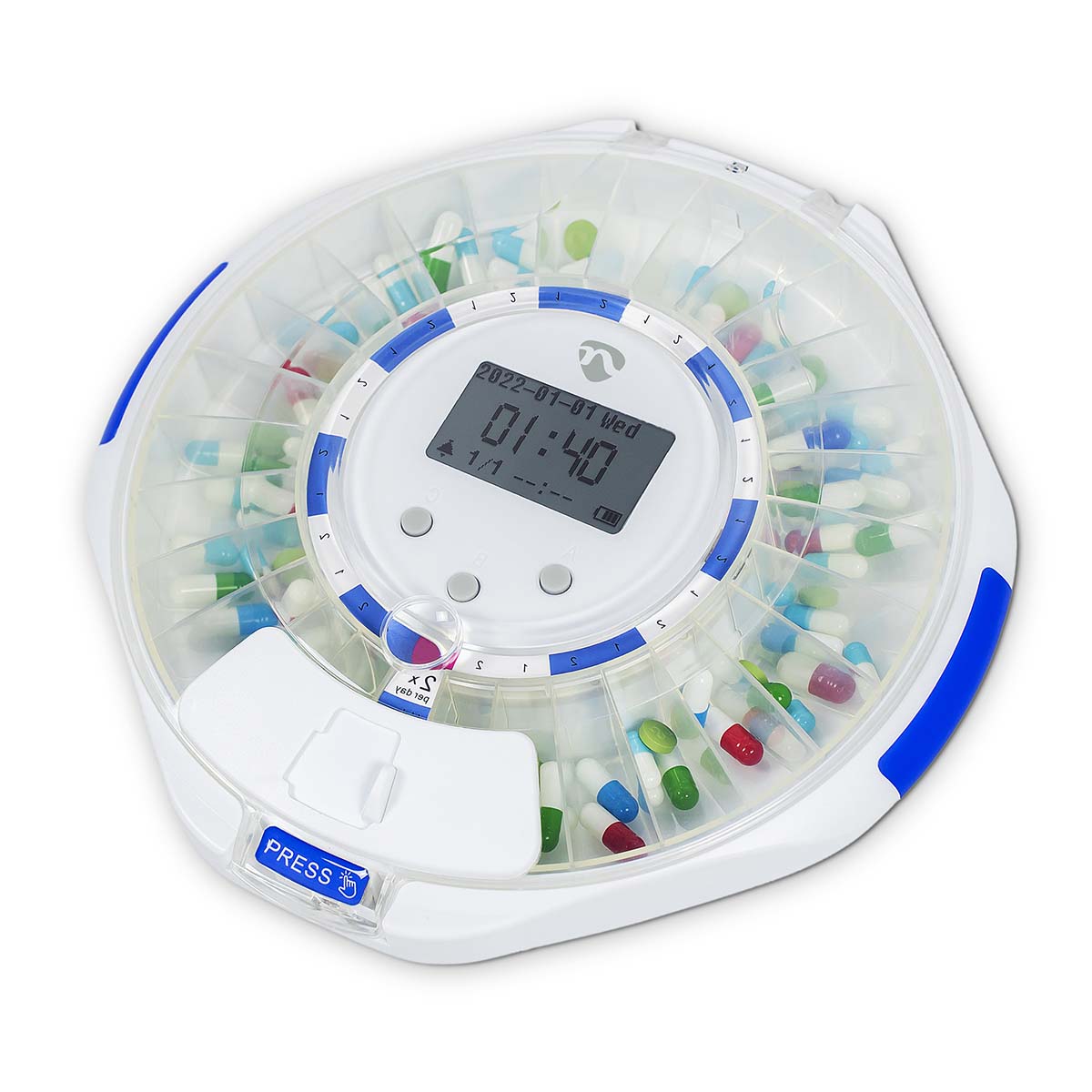 Nedis Smart Tablettenspender Wi-Fi | 28 Fächer | Anzahl der Alarmzeiten: 9 Weckzeiten pro Tag | Licht / Piep / Stimme | LCD-Anzeige | Weiss Nedis Smart Tablettenspender Wi-Fi | 28 Fächer | Anzahl der Alarmzeiten: 9 Weckzeiten pro Tag | Licht / Piep / Stimme | LCD-Anzeige | Weiss von Nedis
