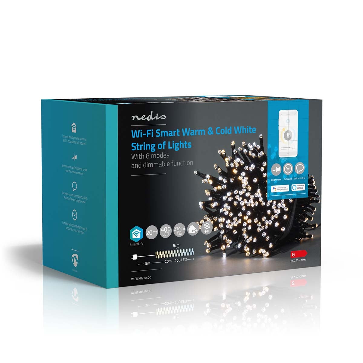 Nedis SmartLife Decorative Cold/Warm White 400 LED String of Lights (WiFi Control) von Nedis