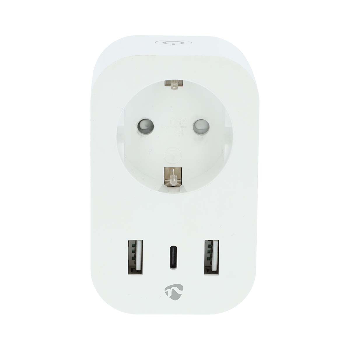 Nedis SmartLife Smart Stecker Wi-Fi | Leistungsmesser | 3680 W | Type F (CEE 7/7) / 1x USB-C™ / 2x USB | 0 - 55 °C | Android™ / IOS | Weiss | 1 Stück von Nedis