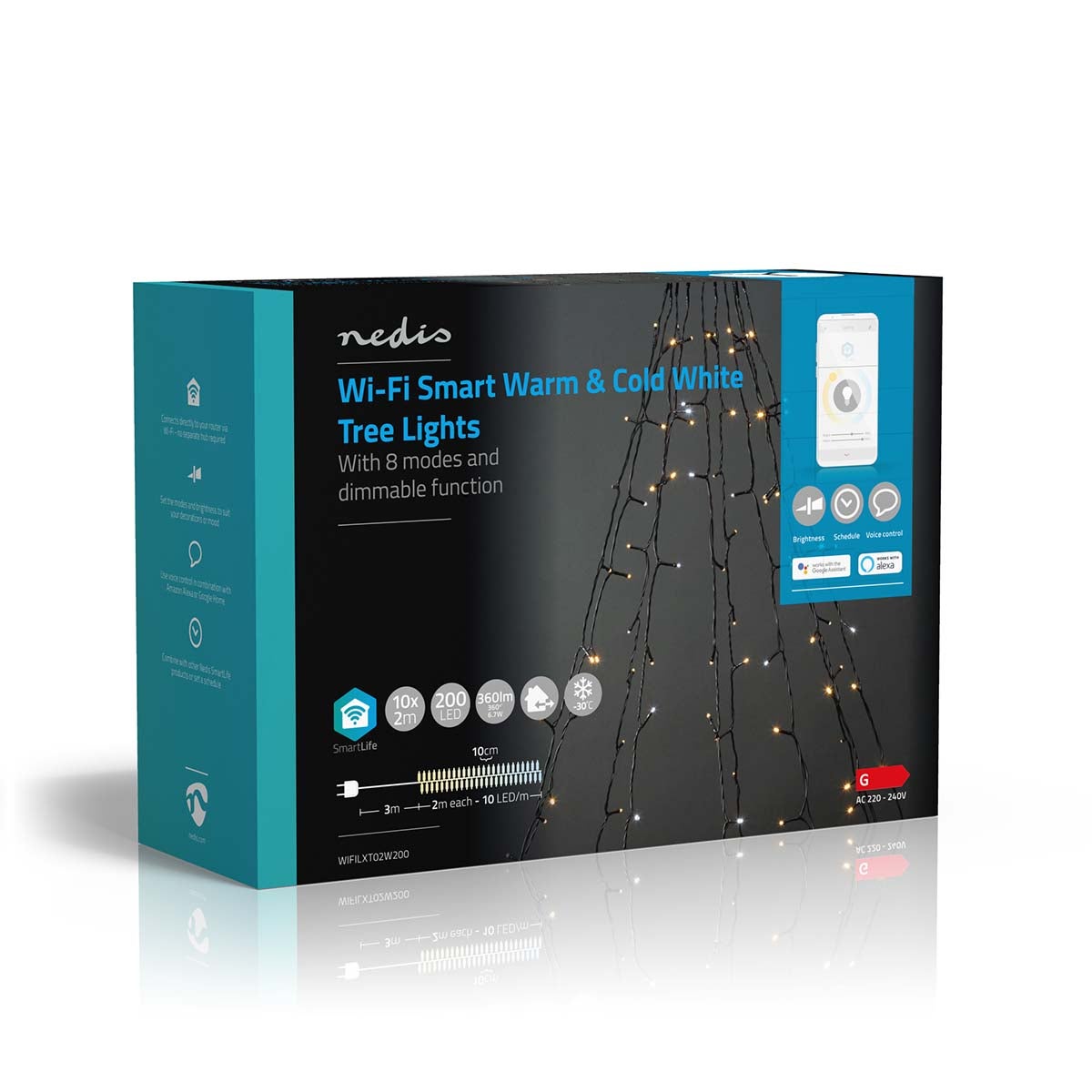 Nedis SmartLife iOS/Android 200 Warm/Cool LED Tree Lights, 10x2m Nedis SmartLife iOS/Android 200 Warm/Cool LED Tree Lights, 10x2m von Nedis