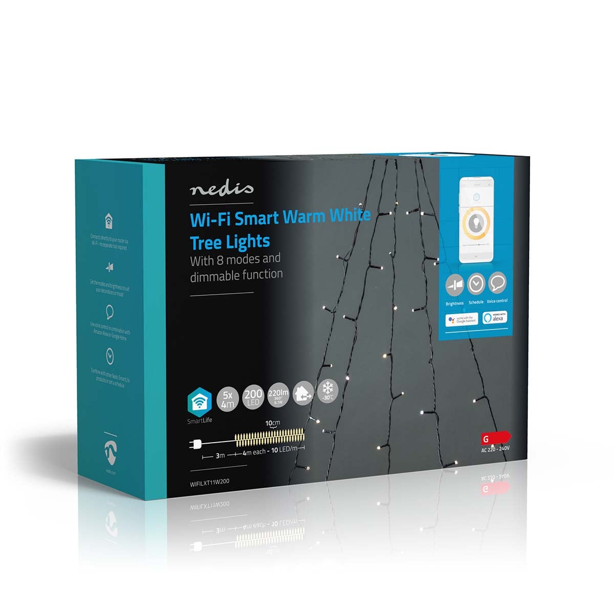 Nedis SmartLife iOS/Android 200 Warm White LED Tree Lights, 5x4m Nedis SmartLife iOS/Android 200 Warm White LED Tree Lights, 5x4m von Nedis
