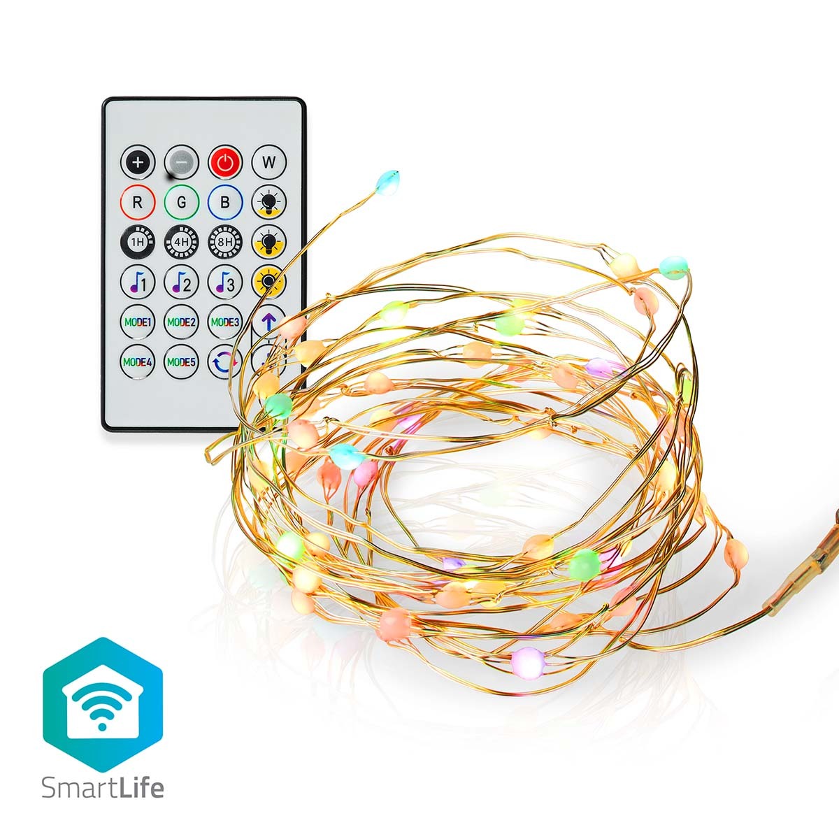 Nedis Smartlife Full Color LED-Streifen WIFILX51RGB | 5m | | WLAN | Mehrfarbig | 5000 mm | IP44 | 400 lm | von Nedis