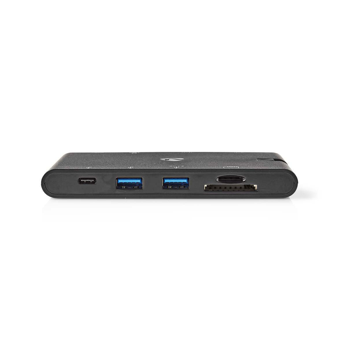Nedis USB 3.2 Gen 1 | USB-C™ Stecker | HDMI™ Buchse / Micro SD / RJ45 Buchse / SD / VGA Buchse / 2x USB-A / 2x USB-C™ | Vernickelt | Schwarz | Verpack von Nedis