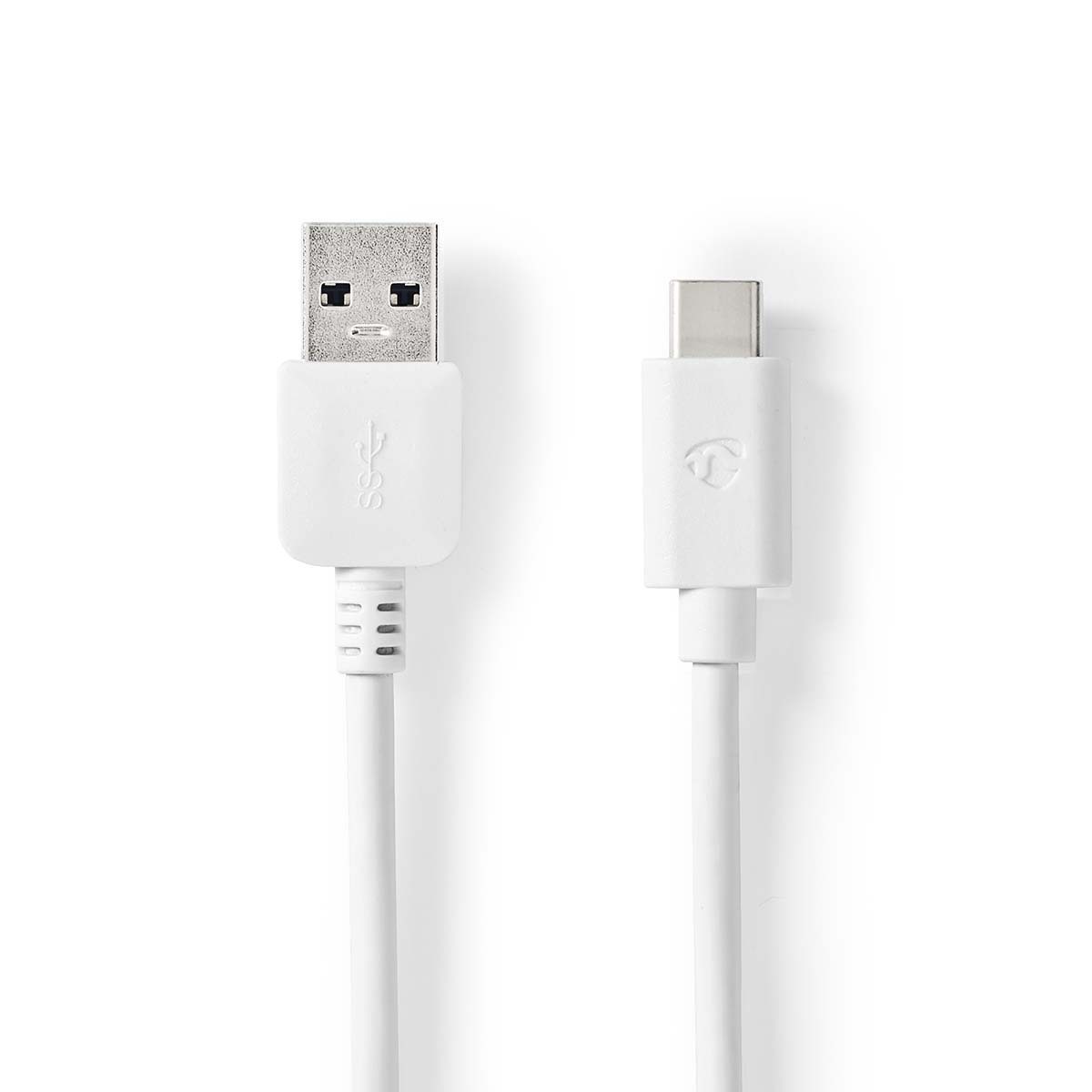 Nedis USB 3.2 Gen 2 | USB-A Stecker | USB-C™ Stecker | 60 W | 10 Gbps | Vernickelt | 1.00 m | rund | PVC | Weiss | Box von Nedis