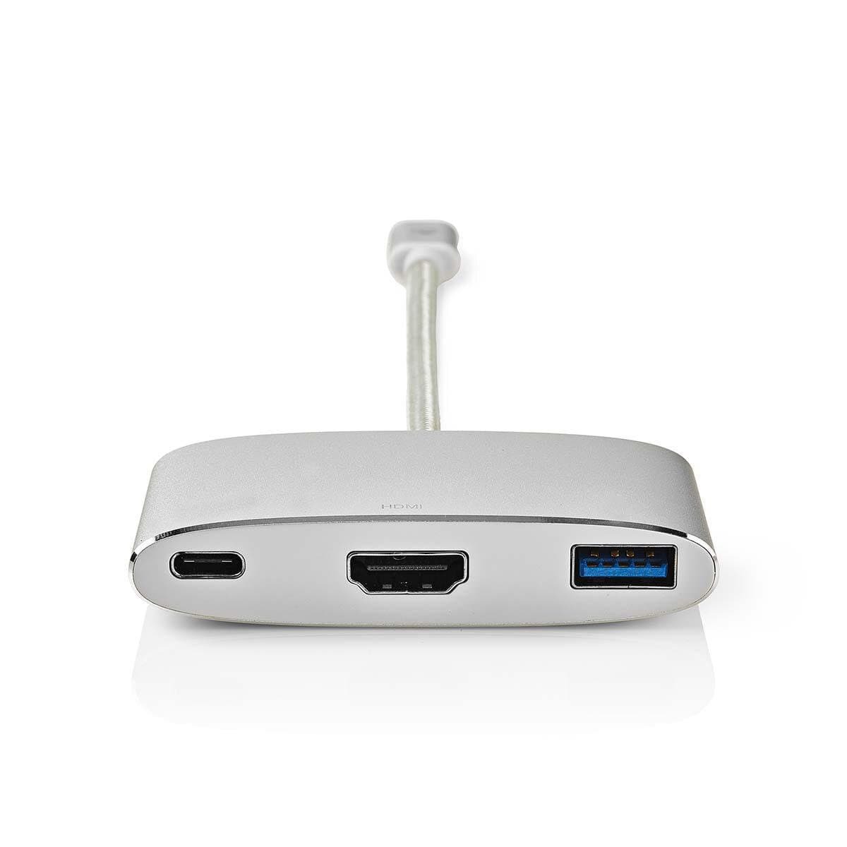 Nedis USB-Adapter | USB 3.2 Gen 1 | USB-C™ Stecker | HDMI™ / USB-A Buchse / USB-C™ Buchse | 5 Gbps | 0.20 m | rund | Vergoldet | Geflochten / Nylon | von Nedis