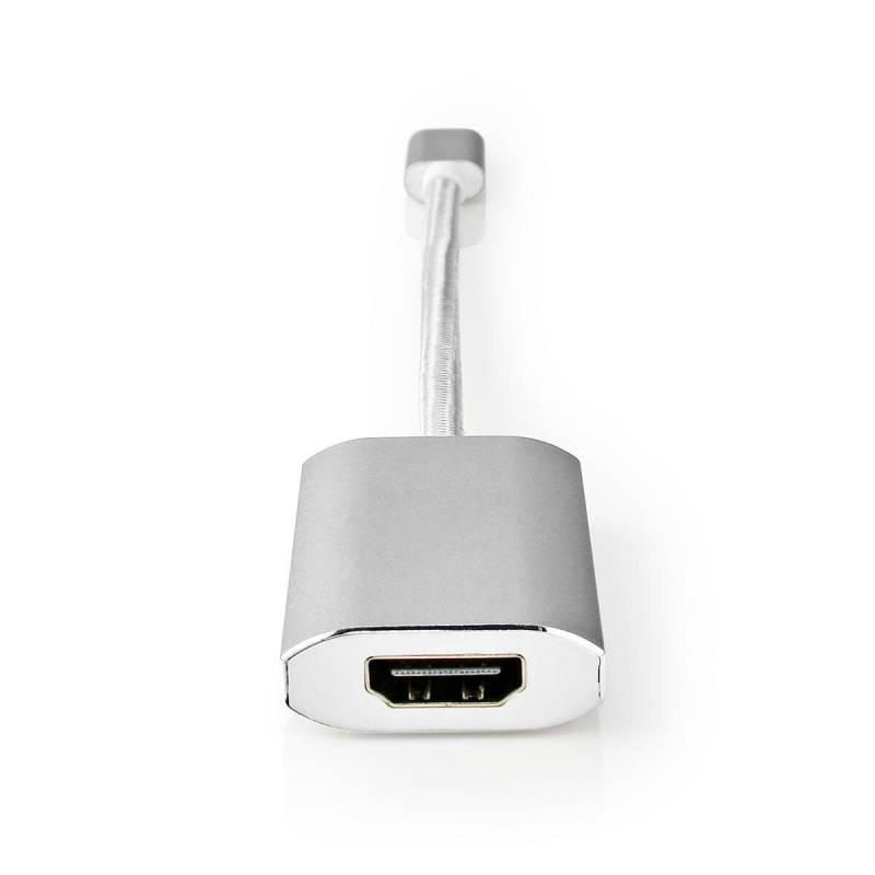 Nedis USB-Adapter | USB 3.2 Gen 1 | USB-C™ Stecker | HDMI™ | Power delivery | 0.20 m | rund | Vergoldet | Geflochten / Nylon | Silber | Verpackung mit von Nedis