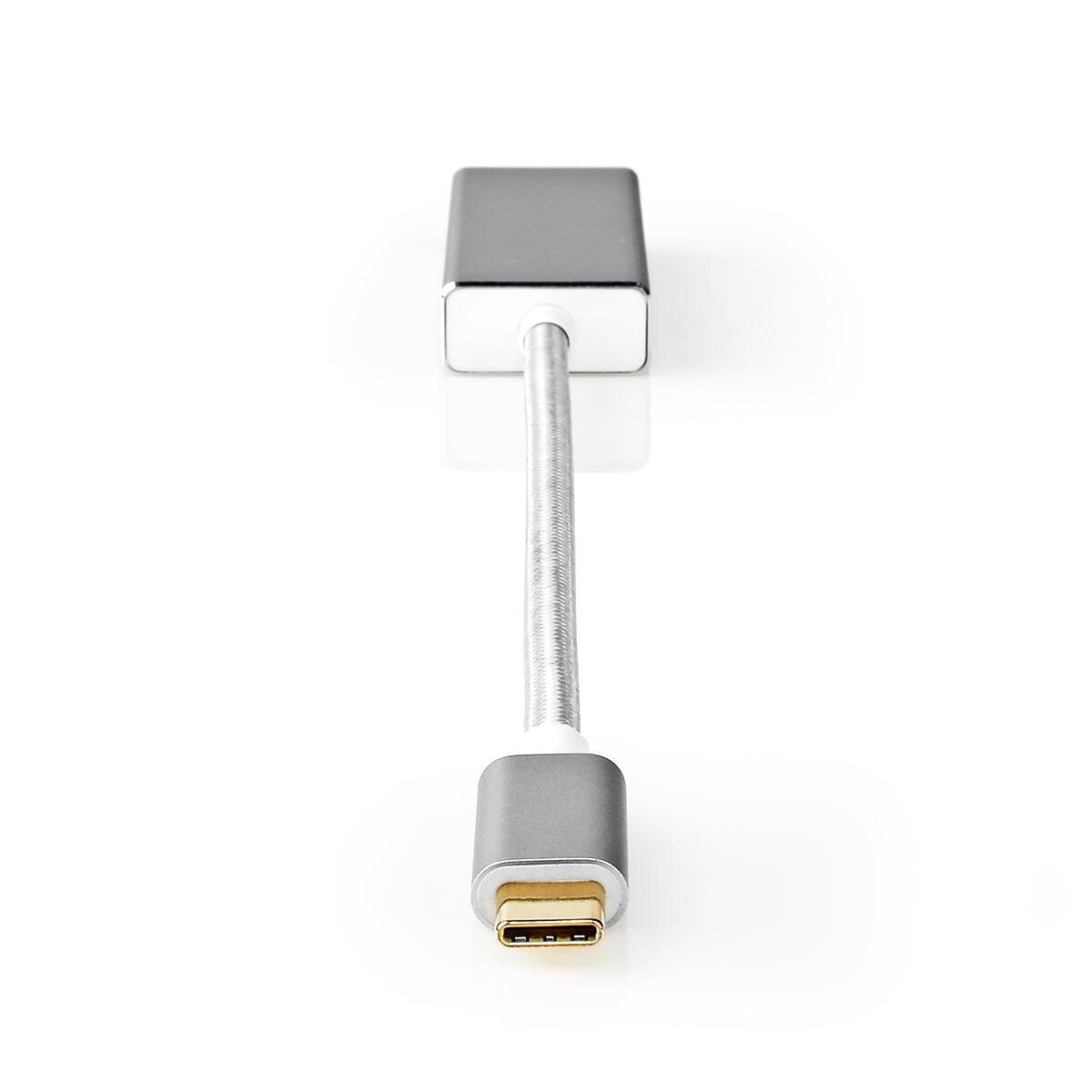 Nedis USB-Adapter | USB 3.2 Gen 1 | USB-C™ Stecker | Mini DisplayPort Buchse | 0.20 m | rund | Vergoldet | Geflochten / Nylon | Silber | Verpackung mi von Nedis