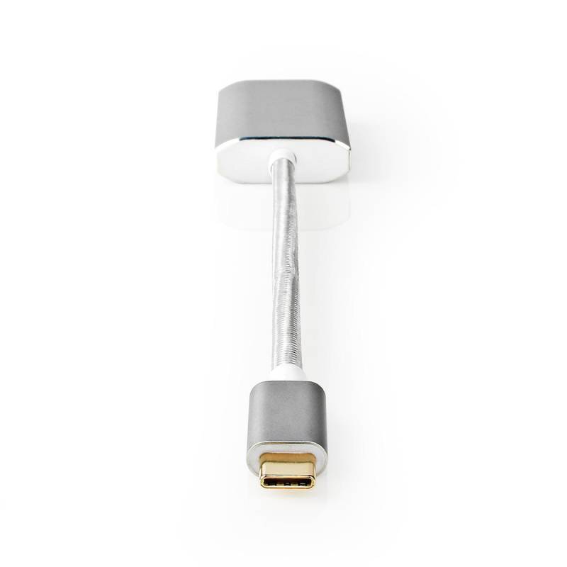 Nedis USB-Adapter | USB 3.2 Gen 1 | USB-C™ Stecker | Mini DisplayPort Buchse | 0.20 m | rund | Vergoldet | Geflochten / Nylon | Silber | Verpackung mi von Nedis