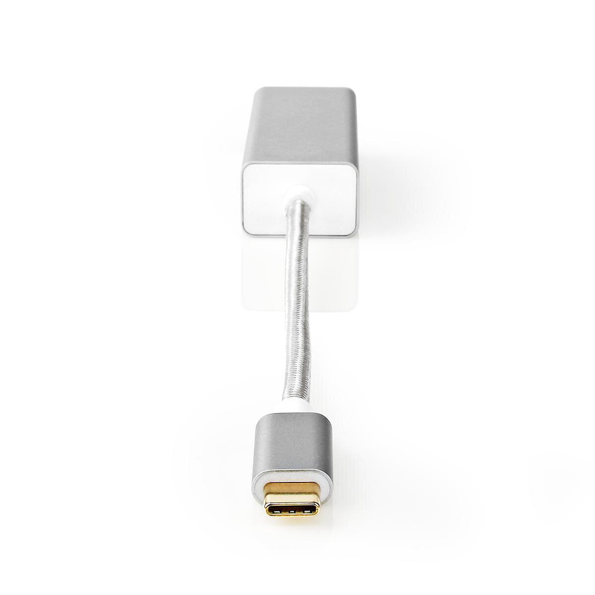 Nedis USB-Adapter USB 3.2 Gen 1 USB-C™ Stecker - RJ45 Buchse, 1 Gbps, 0.20 m, Rund, Vergoldet, Geflochten / Nylon, Silber von Nedis
