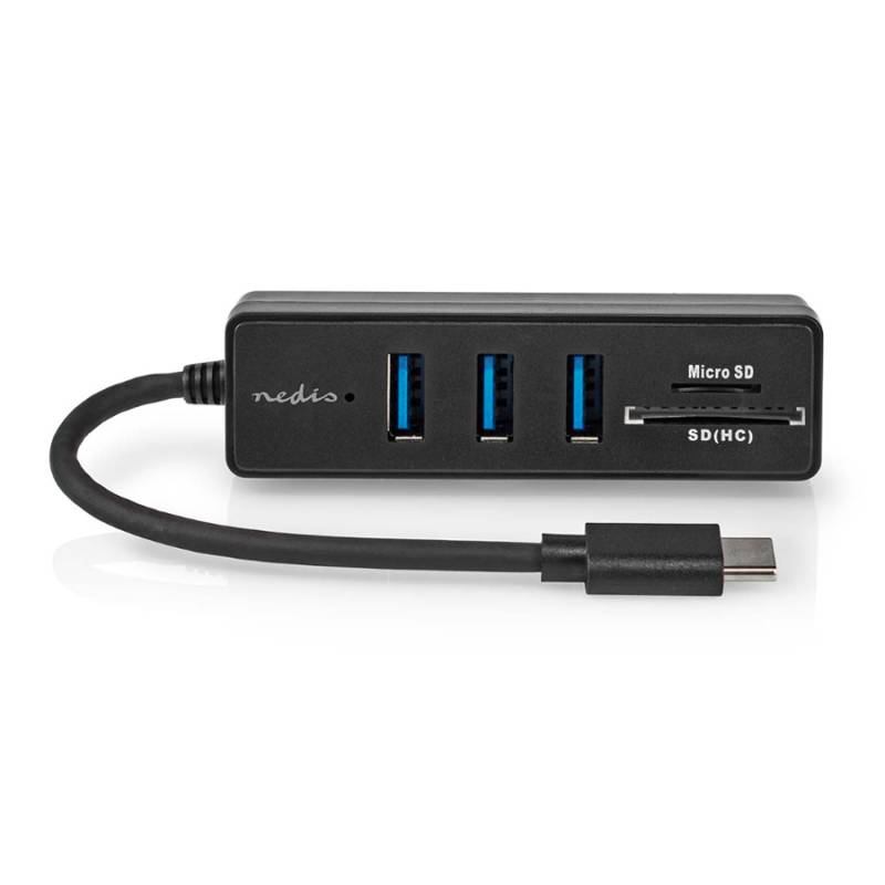 Nedis USB-Hub 1x USB-C™ 3x USB A Buchse - 5-Port port(s), USB 3.2 Gen 1, Stromversorgung über USB, 5 Gbps, SD & MicroSD von Nedis