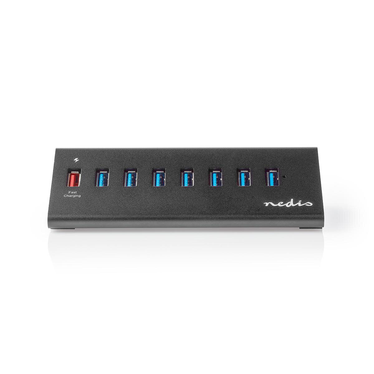 Nedis USB-Hub 8-Port port(s) QC3.0 / USB 3.2 Gen1 - Netzstromversorgung / Stromversorgung über USB, 5 Gbps, 8x USB von Nedis