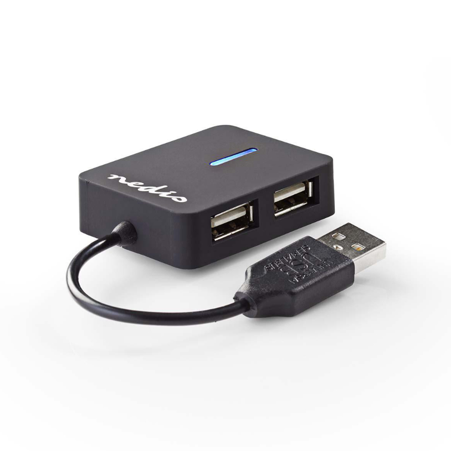 Nedis USB-Hub USB-A Stecker - 4x USB A, 4-Port port(s), USB 2.0, Stromversorgung über USB von Nedis