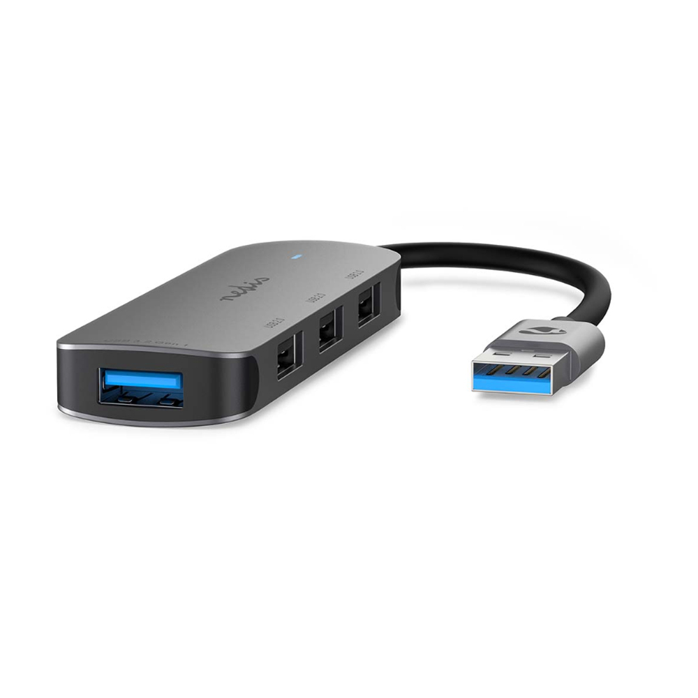 Nedis USB-Hub USB-A Stecker - 4x USB A, 4-Port port(s), USB 2.0 / USB 3.2 Gen 1, Stromversorgung über USB, 5 Gbps von Nedis