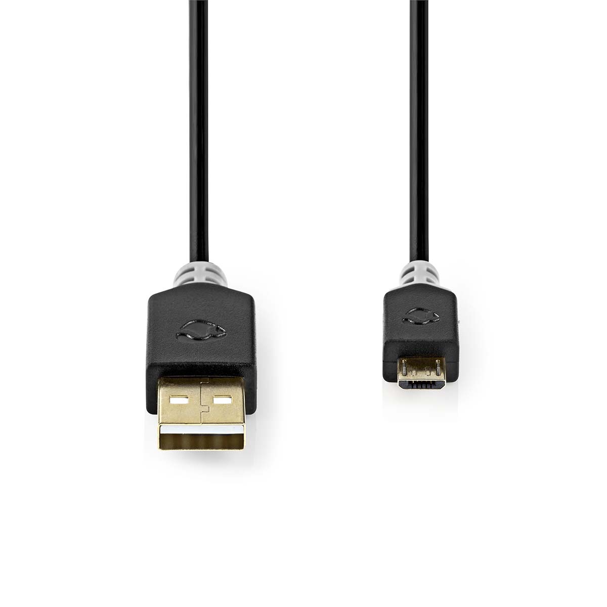 Nedis USB-Kabel | USB 2.0 | USB-A Stecker | USB Micro-B Stecker | 480 Mbps | Vergoldet | 1.00 m | rund | PVC | Anthrazit | Verpackung mit Sichtfenster von Nedis