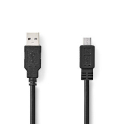 Nedis USB-Kabel USB 2.0 | USB-A Stecker | USB Micro-B Stecker | 480 Mbps | Vernickelt | 3.00 m | rund | PVC | Schwarz | Box von Nedis