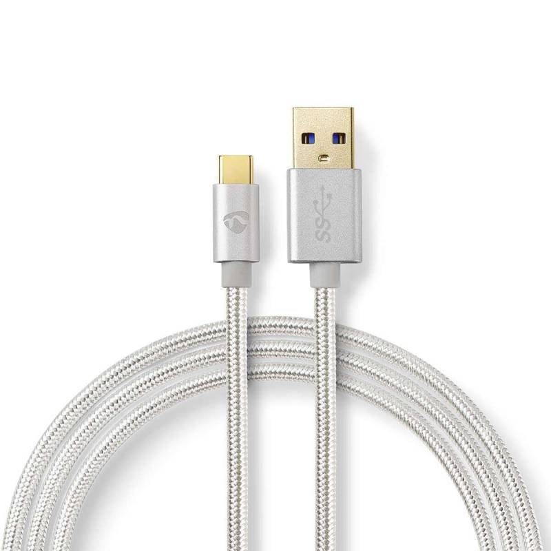 Nedis USB-Kabel | USB 3.2 Gen 1 | USB-A Stecker | USB-C™ Stecker | 5 Gbps | Vergoldet | 1.00 m | rund | Geflochten / Nylon | Aluminium | Verpackung mi von Nedis
