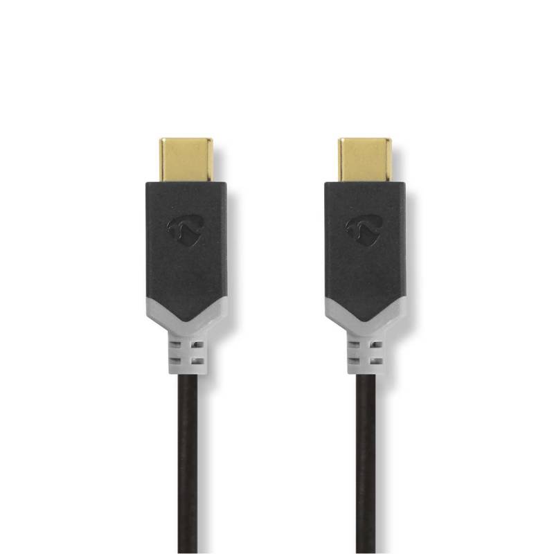 Nedis USB-Kabel | USB 3.2 Gen 1 | USB-C™ Stecker | USB-C™ Stecker | 4K@60Hz | 5 Gbps | Vernickelt | 2.00 m | rund | PVC | Anthrazit | Verpackung mit S von Nedis