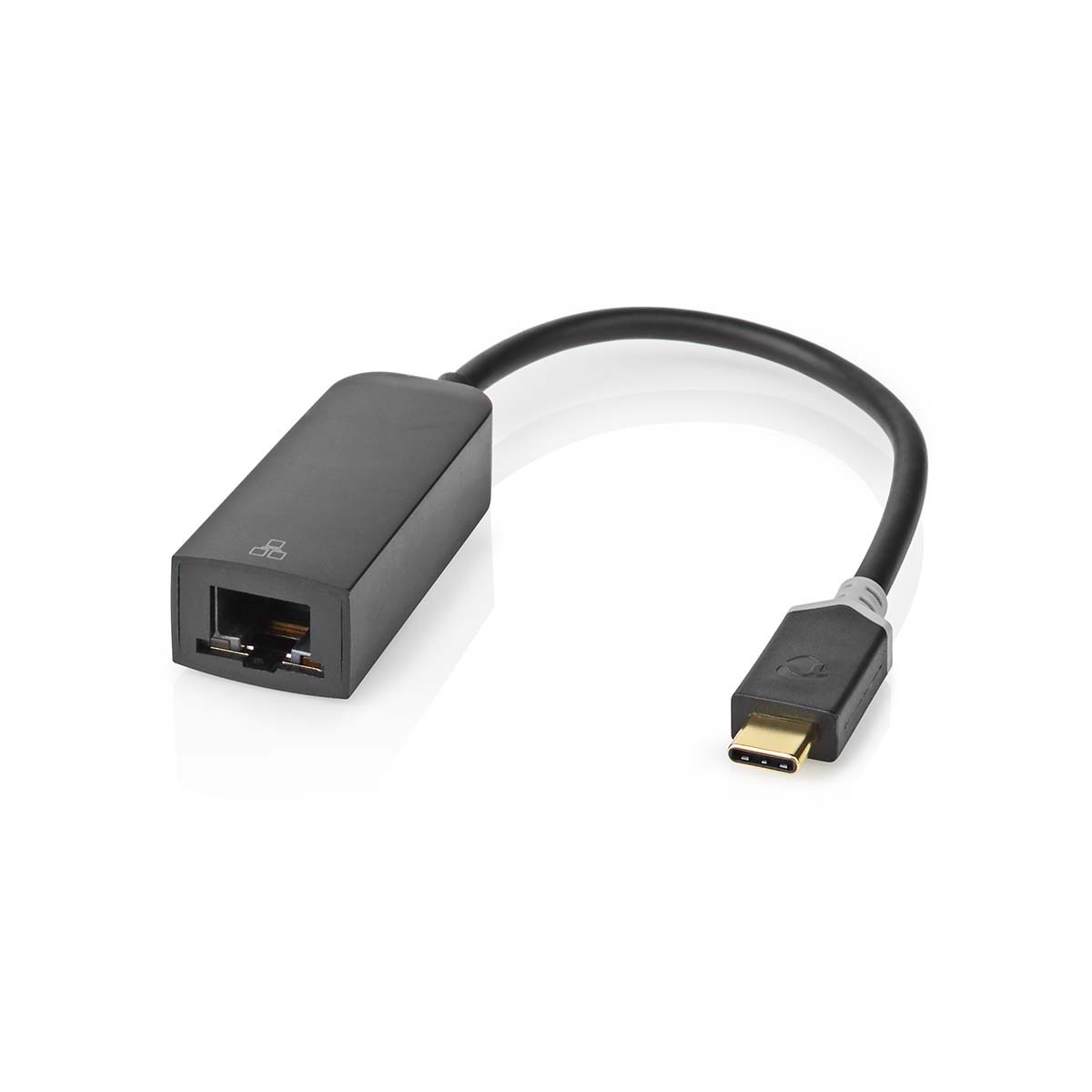Nedis USB-Netzwerkadapter, USB 3.2 Gen 1 | 1000 Mbps, 0,2m | USB-C™ Stecker | RJ45 Buchse | 0.20 m | Rund | Vergoldet | Verzinntes Kupfer | Anthrazit von Nedis