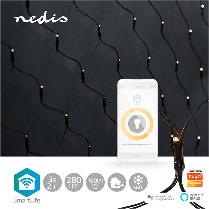 WIFILXN01W280 Weihnachtsbel.-Netz warmweiß von Nedis