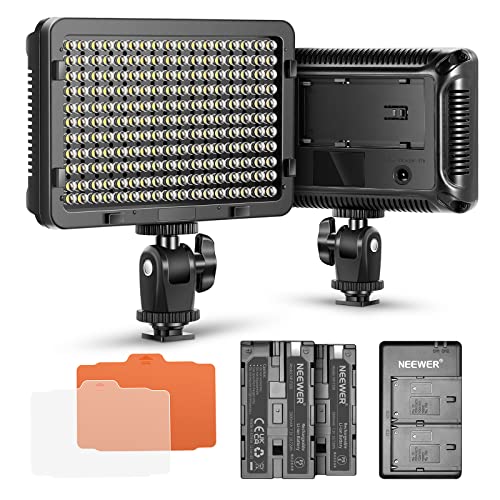 NEEWER 176 LED Videoleuchte Streaming Licht LED dimmbar Videolicht Panel mit 2 STK Lithium Akku 2600mAh, 2 x USB Ladegerät für DSLR Kamera von Canon Nikon etc. Key Light für Video Fotografie NEEWER 176 LED Videoleuchte Streaming Licht LED dimmbar Videolicht Panel mit 2 STK Lithium Akku 2600mAh, 2 x USB Ladegerät für DSLR Kamera von Canon Nikon etc. Key Light für Video Fotografie von Neewer