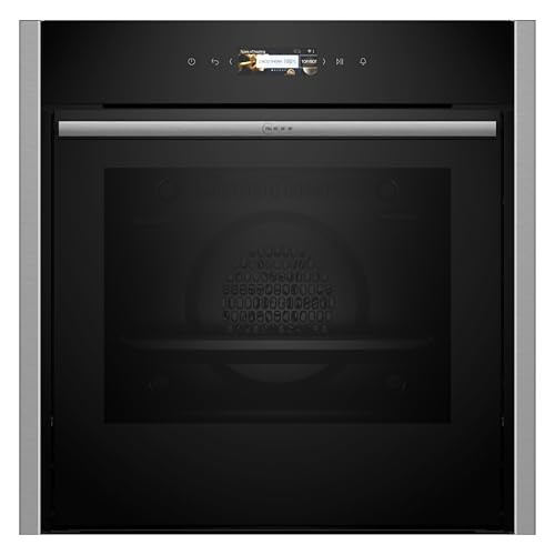 NEFF B54CR31N0 Einbau-Backofen N70, Integrierbarer Backofen 60 x 60cm, Slide&Hide, Full Touch TFT-Display, Automatikprogramme, Soft Open & Close, Edelstahl von Neff