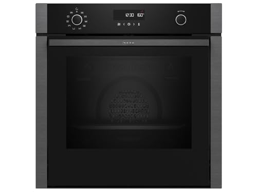 NEFF B6ACH7AG0 Einbau-Backofen N50, Integrierbarer Backofen 60 x 60cm, Hide, CircoTherm, Pyrolyse, EasyClean, LCD-Display, Graphite-Grey von Neff