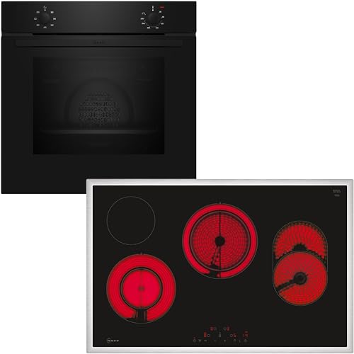 NEFF BX18B, Einbau-Herd-Set bestehend aus Integrierbarer Herd-Kochfeld-Kombination 60 cm breit, CircoTherm, Schnellaufheizung, LED-Display, Touch Control, Powerstufe, Bräterzone Schwarz NEFF BX18B, Einbau-Herd-Set bestehend aus Integrierbarer Herd-Kochfeld-Kombination 60 cm breit, CircoTherm, Schnellaufheizung, LED-Display, Touch Control, Powerstufe, Bräterzone Schwarz von Neff