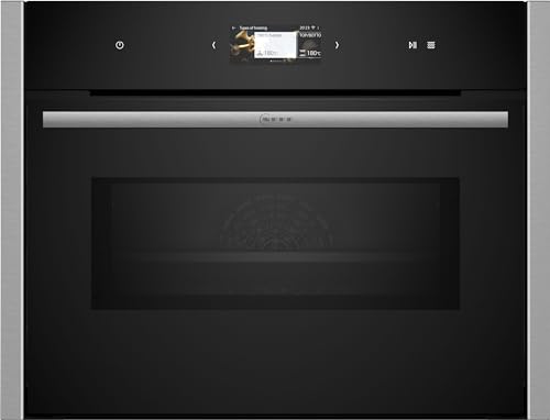 NEFF C24FS31N0 Compact-Backofen N90, Integrierbarer Backofen mit Mikrowelle 60 x 45cm, Full Touch TFT-Display, Inverter-Technologie, Soft Open & Close, Favorit, Edelstahl von Neff