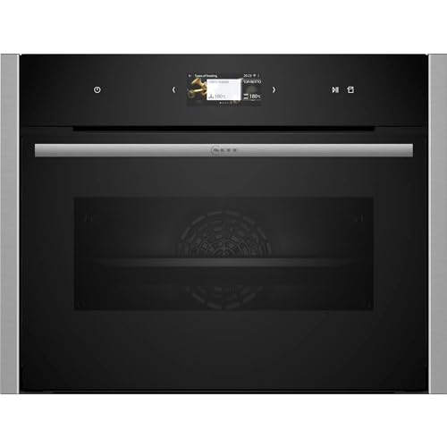 NEFF C24FS31N0 Compact-Dampfbackofen N90, Integrierbarer Backofen 60 x 45cm, Full Touch TFT-Display, Dämpfen bis 120°C, Soft Open & Close, Edelstahl von Neff