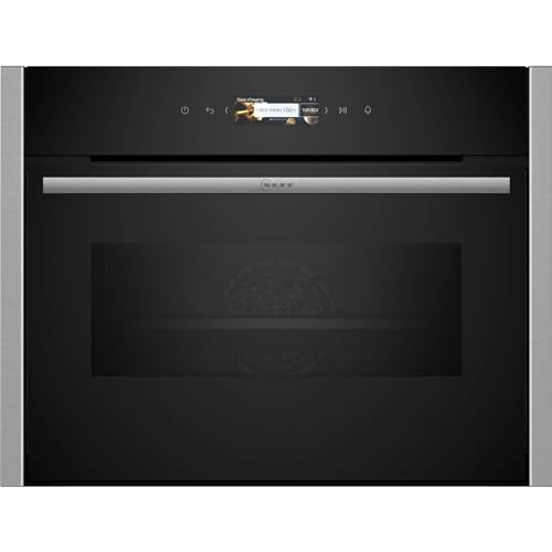 NEFF C24MR21N0 Compact-Backofen N70, Integrierbarer Backofen mit Mikrowelle 60 x 45cm, Full Touch TFT-Display, Inverter-Technologie, Soft Open & Close, Favorit, Edelstahl von Neff