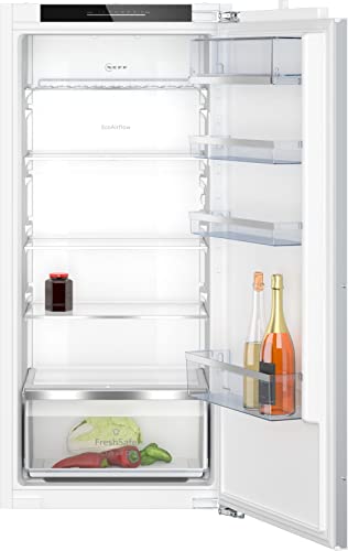 NEFF KI1413DD1 Einbau-Kühlschrank N70, integrierbarer Kühlautomat ohne Gefrierfach 122.5x56 cm, 204L Kühlen, Flachscharnier, freshSafe, LED-Beleuchtung, EcoAirflow, Sicherheitsglasablagen, Weiß von Neff