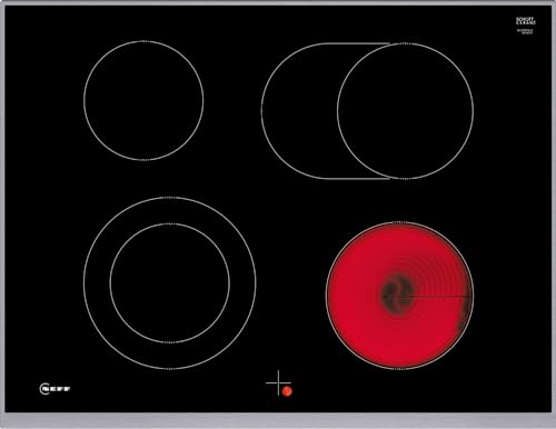 NEFF M17SRF0L0 Elektrokochfeld N50, herdgesteuertes Glaskeramik-Kochfeld 70 cm breit, Bräterzone, Zweikreis-Kochzone, Restwärmeanzeige, aufliegend, Schwarz von Neff