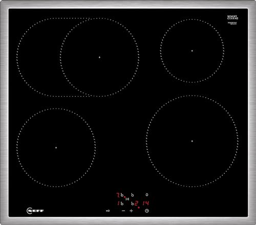 NEFF M56SBF1L0 Induktionskochfeld N50, herdgesteuertes Glaskeramik-Kochfeld 60 cm breit, Powerstufe, Bräterzone, Restwärmeanzeige, aufliegend, Schwarz von Neff