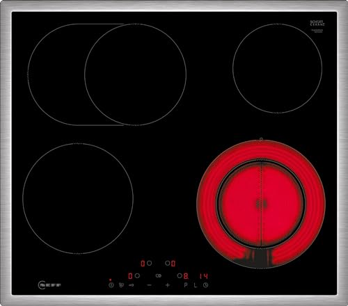 NEFF T16SDF9L0 Elektrokochfeld N70, autarkes Glaskeramik-Kochfeld 60 cm breit, Touch Control, Powerstufe, Bräterzone, aufliegend, Schwarz von Neff