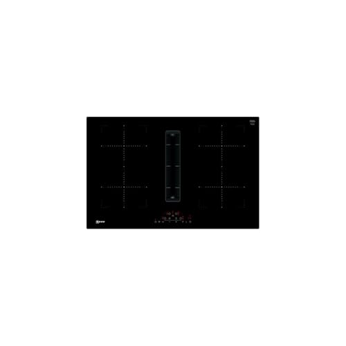 NEFF T48CD7AX2, N 70, Induktionskochfeld mit integriertem Kochfeldabzug, Flexibles Glaskeramik-Kochfeld mit Dunstabzug, 80 cm breit, TouchControl, CombiInduction, Schwarz von Neff